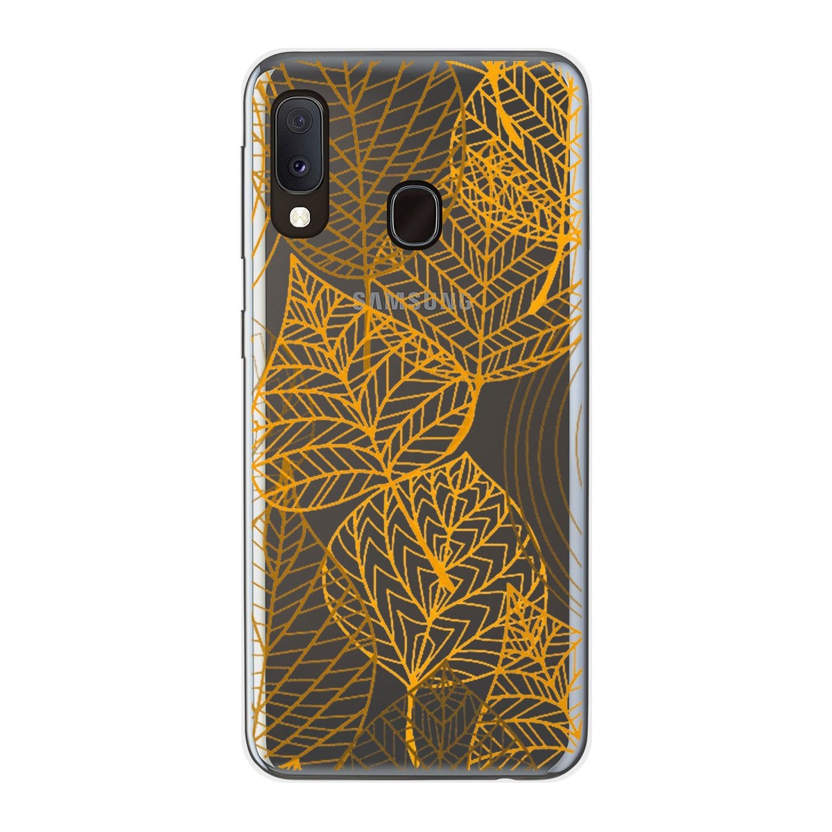 Funda Gel Transparente para Samsung Galaxy A20e 5.8 diseño Hojas Dibujos