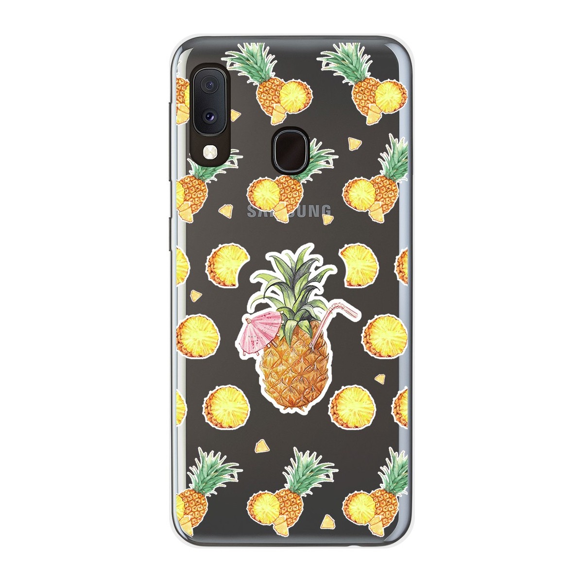 Funda Gel Transparente para Samsung Galaxy A20e 5.8 diseño Piña Dibujos