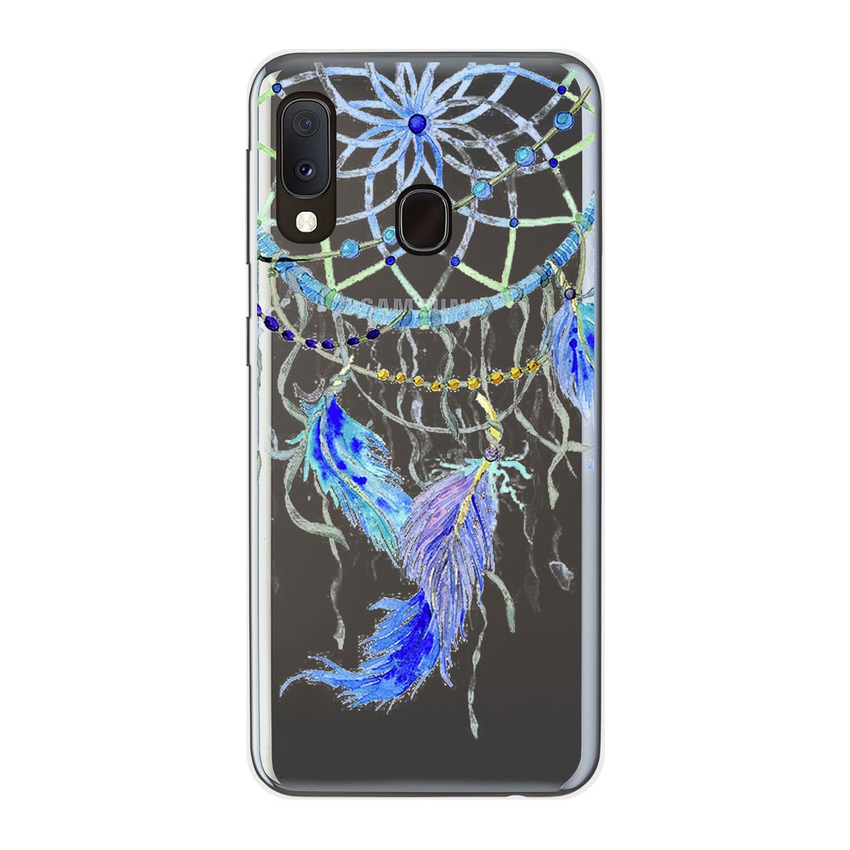Funda Gel Transparente para Samsung Galaxy A20e 5.8 diseño Plumas Dibujos