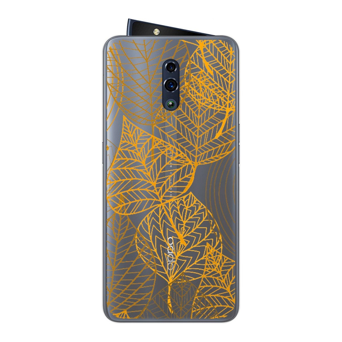 Funda Gel Transparente para Oppo Reno diseño Hojas Dibujos