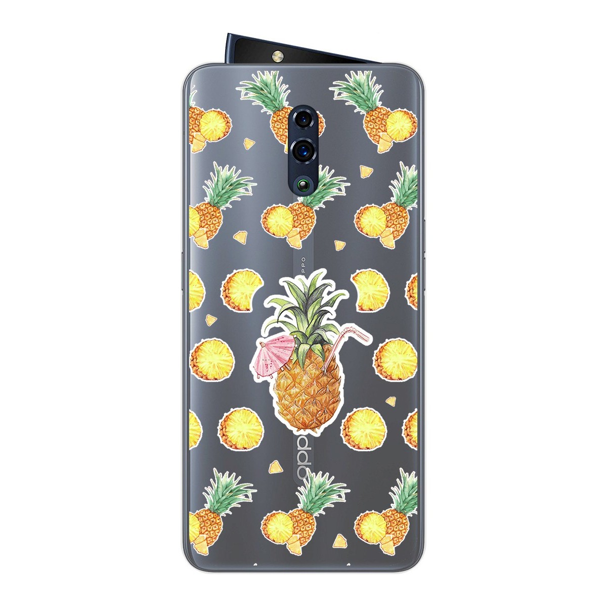Funda Gel Transparente para Oppo Reno diseño Piña Dibujos