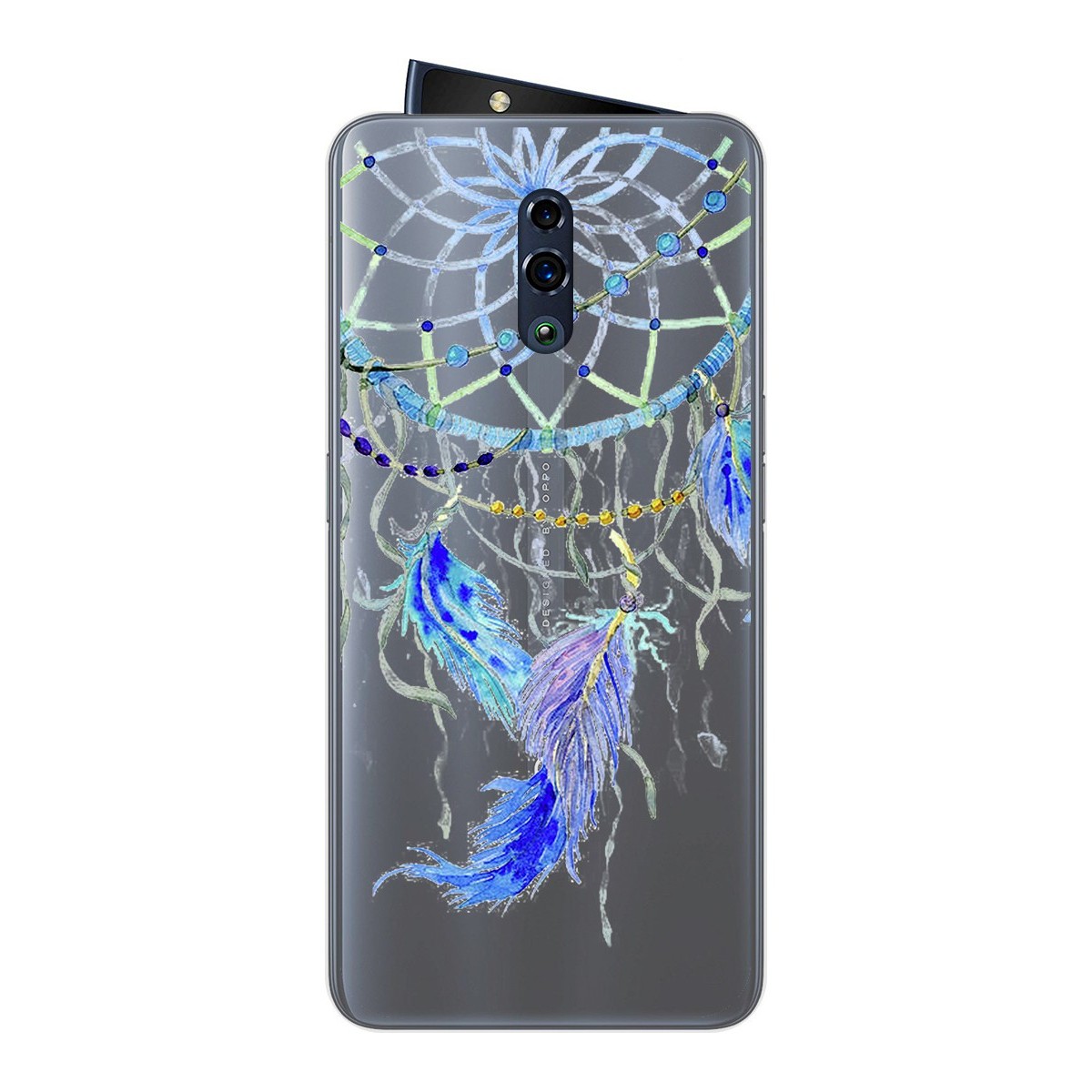 Funda Gel Transparente para Oppo Reno diseño Plumas Dibujos