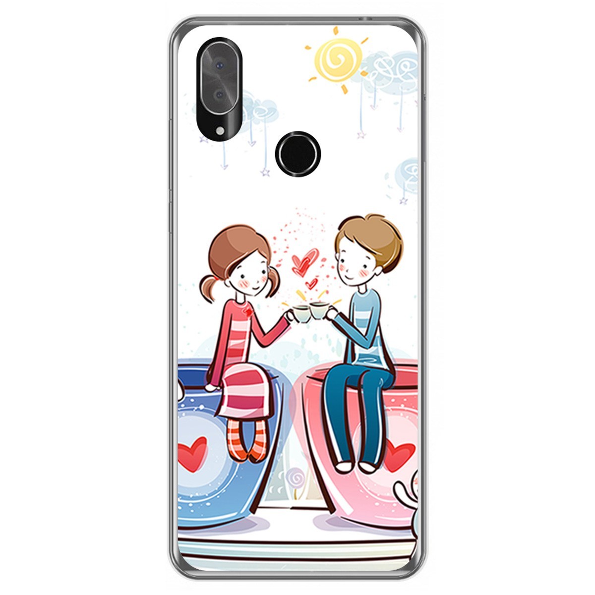 Funda Gel Tpu para Cubot X19 diseño Café Dibujos