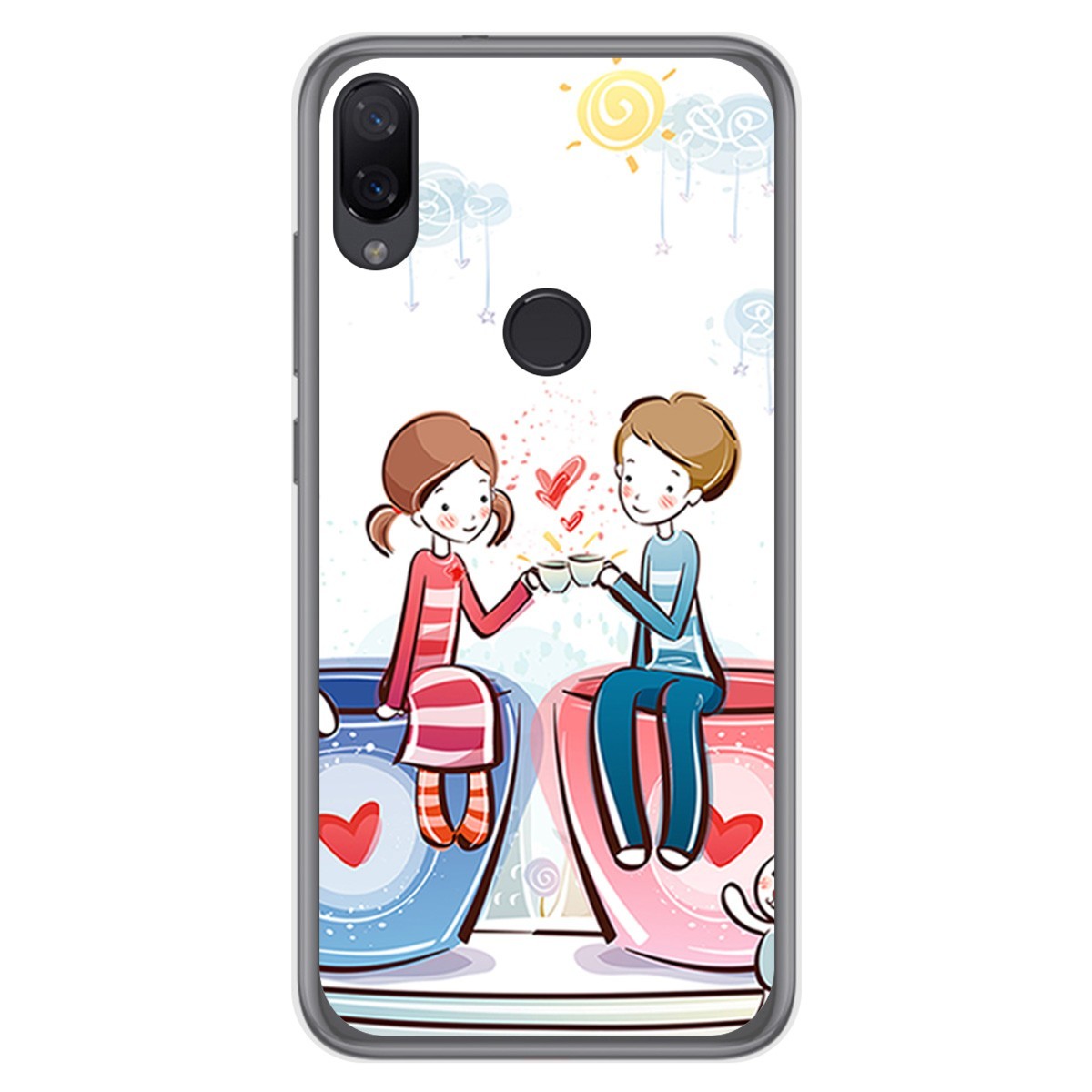 Funda Gel Tpu para Xiaomi Mi Play diseño Café Dibujos