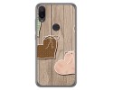 Funda Gel Tpu para Xiaomi Mi Play diseño Corazones Madera Dibujos