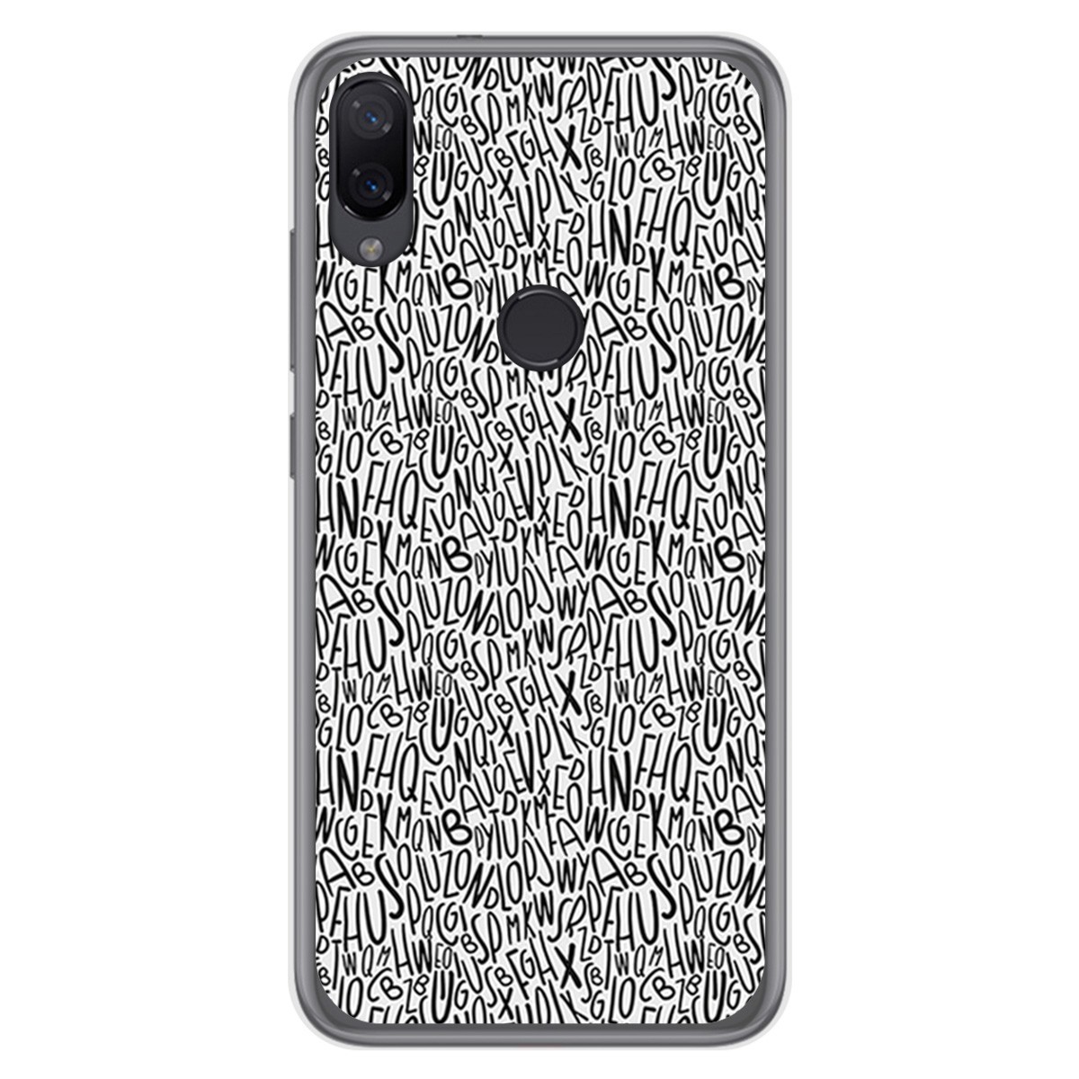 Funda Gel Tpu para Xiaomi Mi Play diseño Letras Dibujos