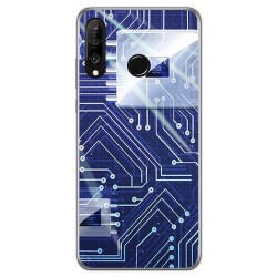 Funda Gel Tpu para Huawei P30 Lite diseño Circuito Dibujos