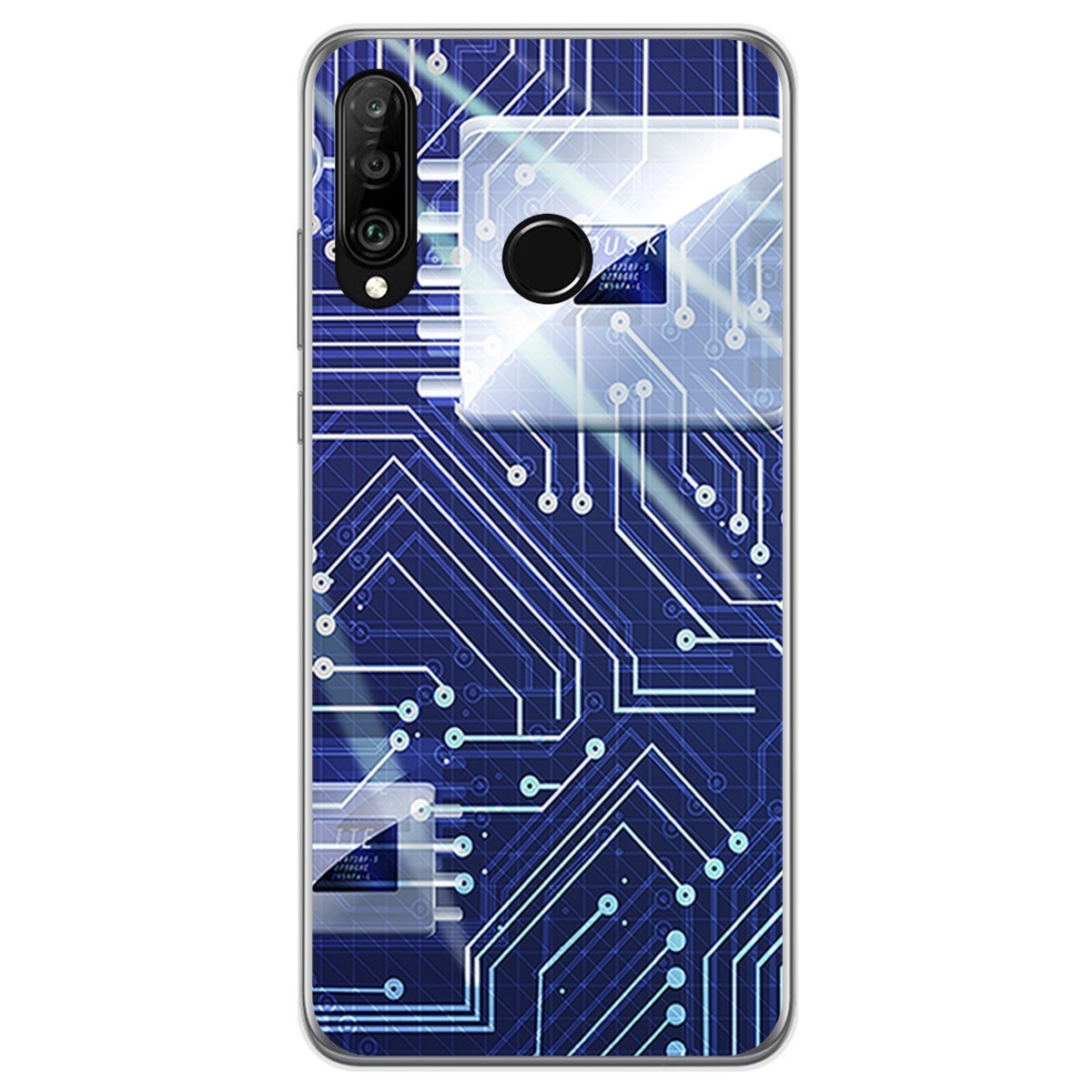 Funda Gel Tpu para Huawei P30 Lite diseño Circuito Dibujos