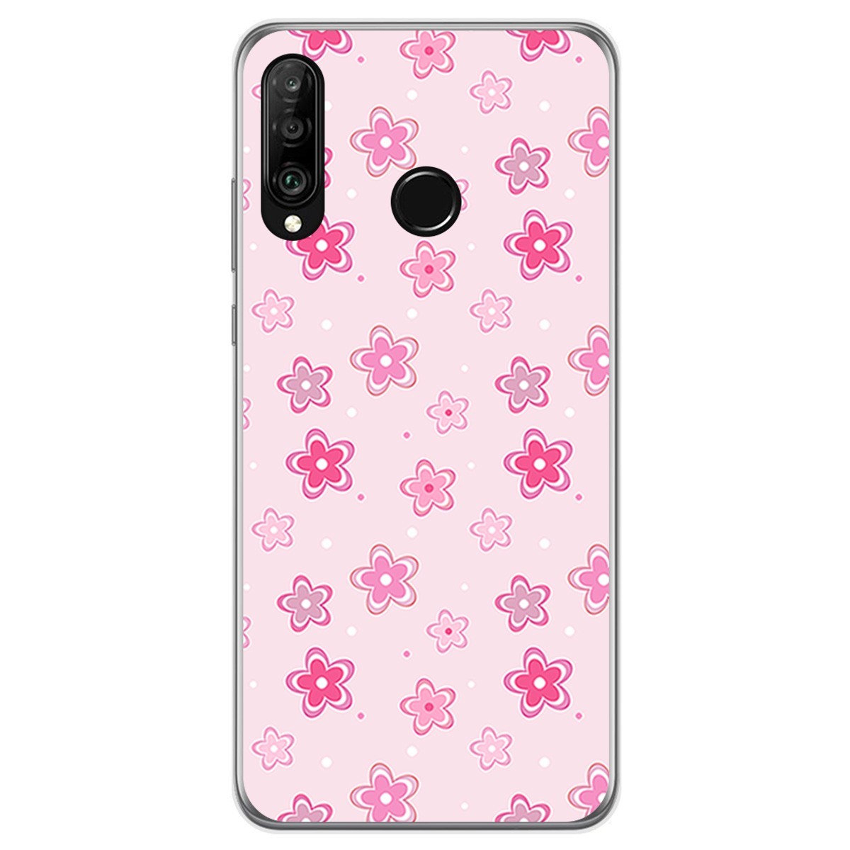 Funda Gel Tpu para Huawei P30 Lite diseño Flores Dibujos