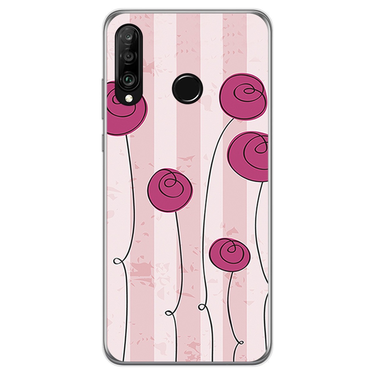Funda Gel Tpu para Huawei P30 Lite diseño Flores Vintage Dibujos