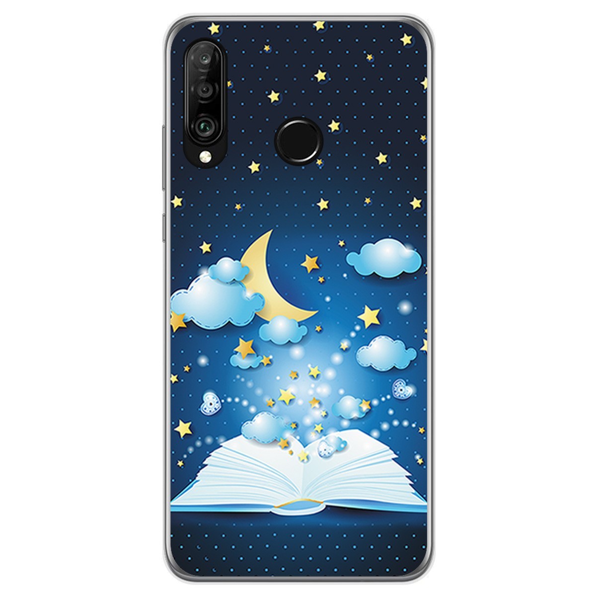 Funda Gel Tpu para Huawei P30 Lite diseño Libro Cuentos Dibujos