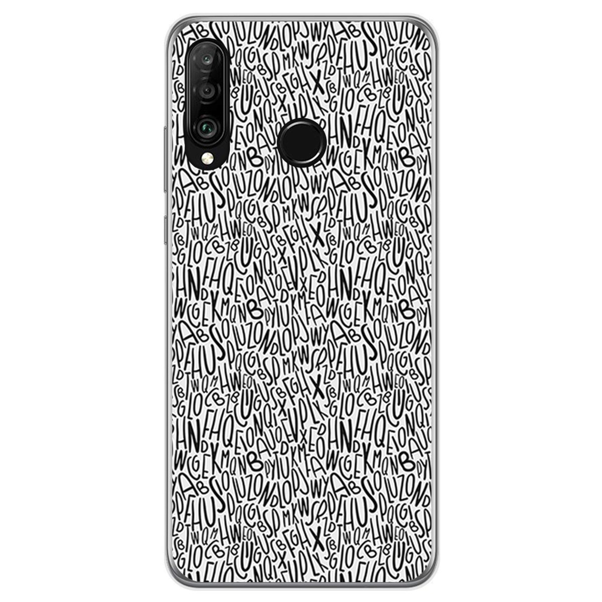 Funda Gel Tpu para Huawei P30 Lite diseño Letras Dibujos