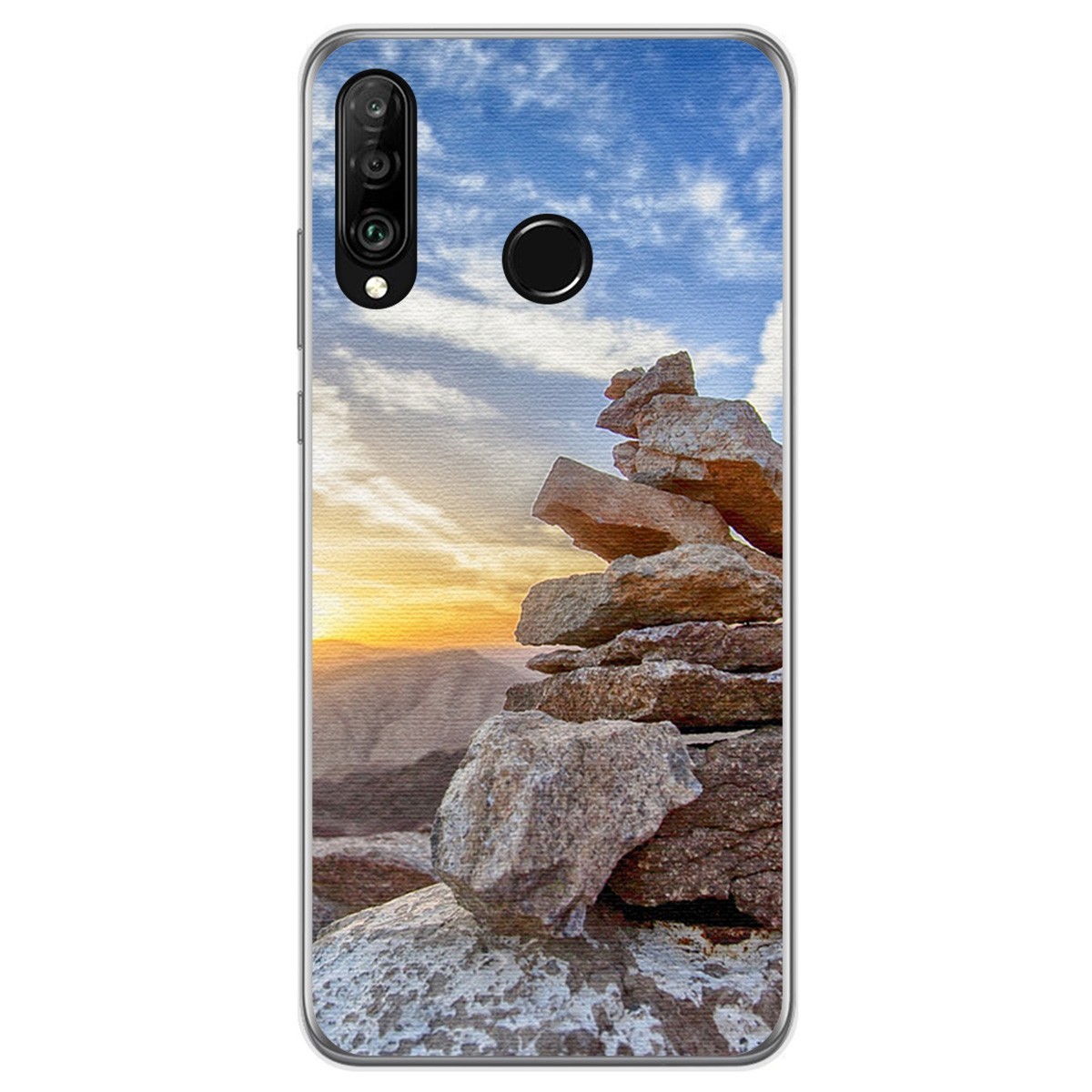 Funda Gel Tpu para Huawei P30 Lite diseño Sunset Dibujos