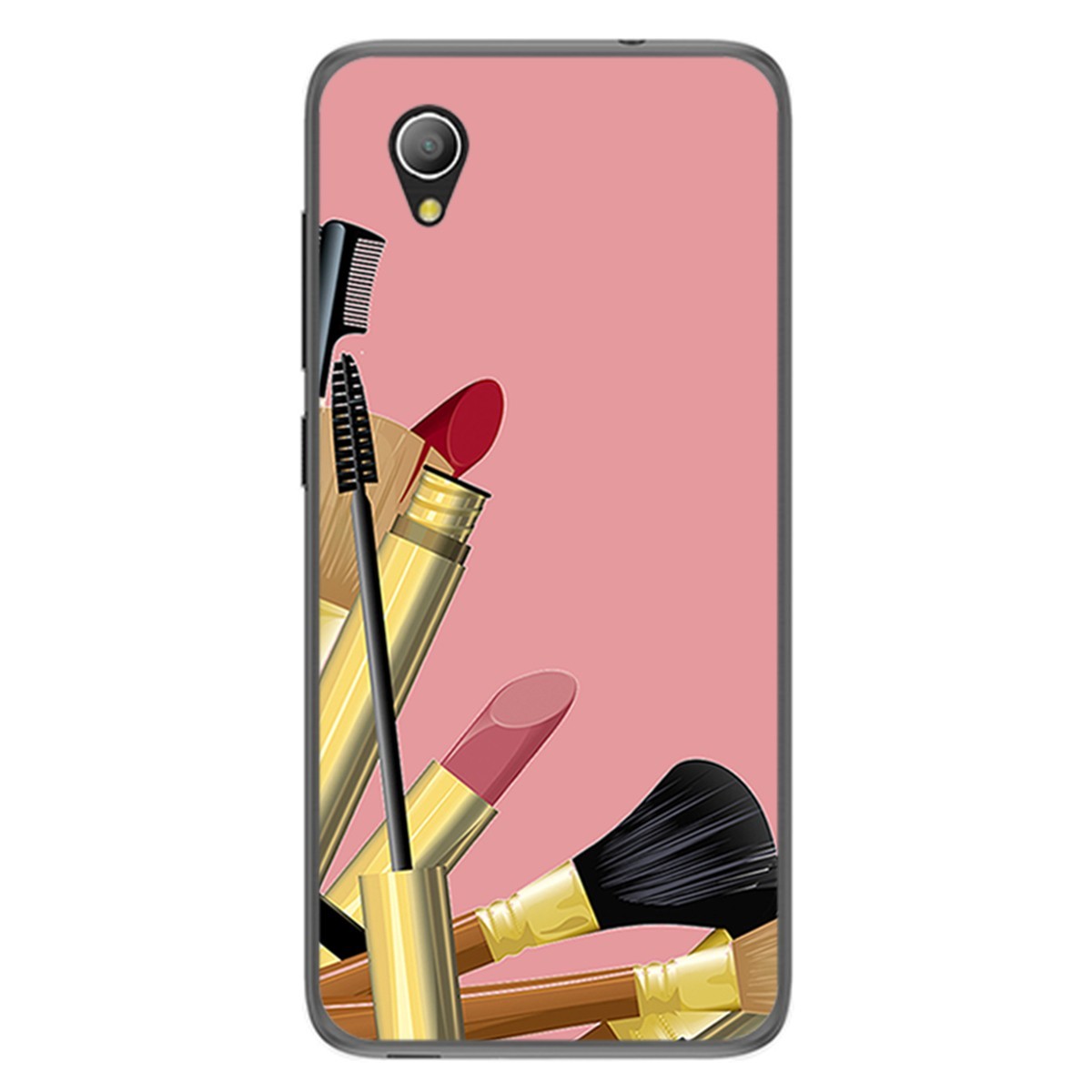 Funda Gel Tpu para Alcatel 1 2019 diseño Brochas Dibujos
