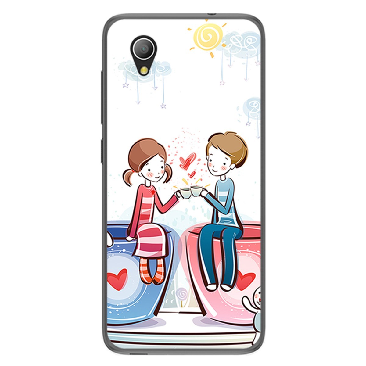 Funda Gel Tpu para Alcatel 1 2019 diseño Café Dibujos