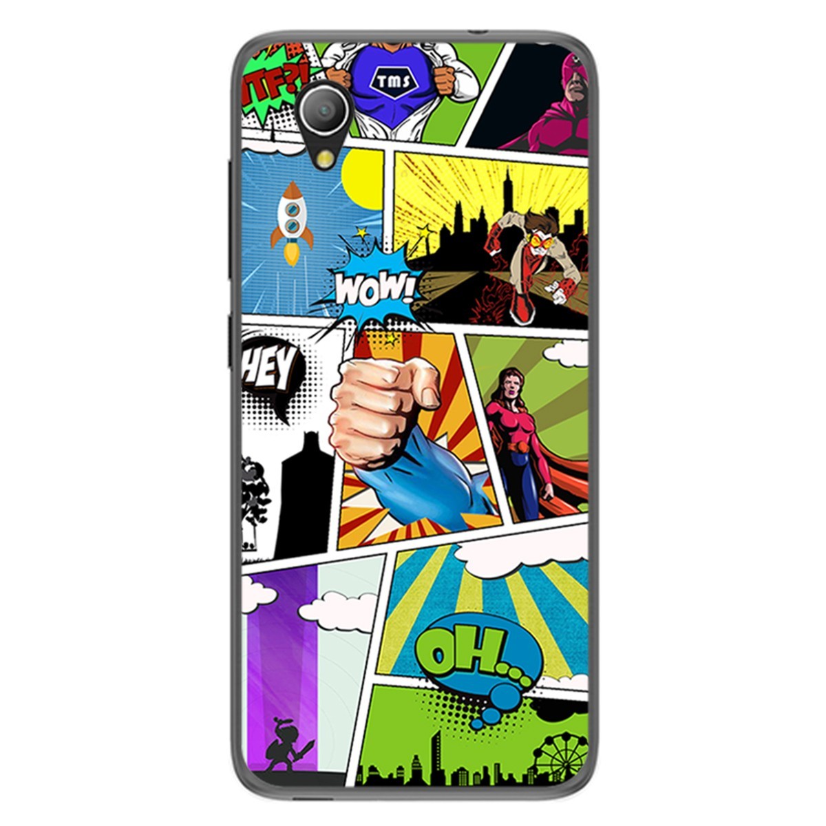 Funda Gel Tpu para Alcatel 1 2019 diseño Comic Dibujos