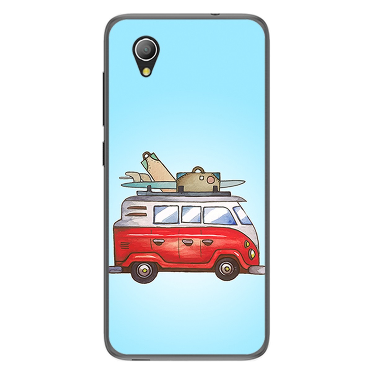 Funda Gel Tpu para Alcatel 1 2019 diseño Furgoneta Dibujos