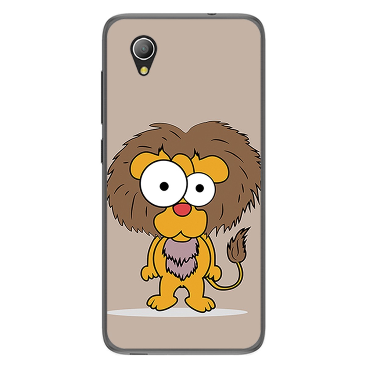 Funda Gel Tpu para Alcatel 1 2019 diseño Leon Dibujos