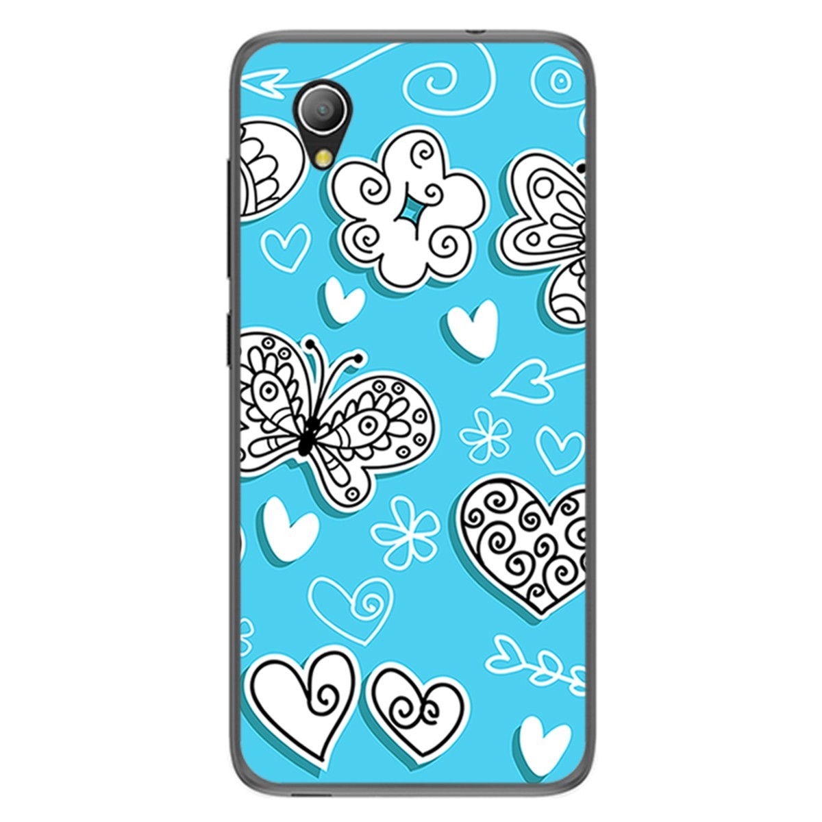 Funda Gel Tpu para Alcatel 1 2019 diseño Mariposas Dibujos