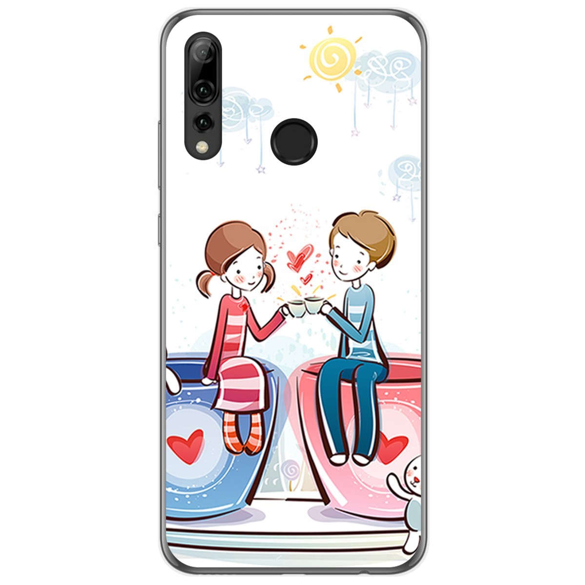 Funda Gel Tpu para Huawei P Smart Plus 2019 diseño Café Dibujos