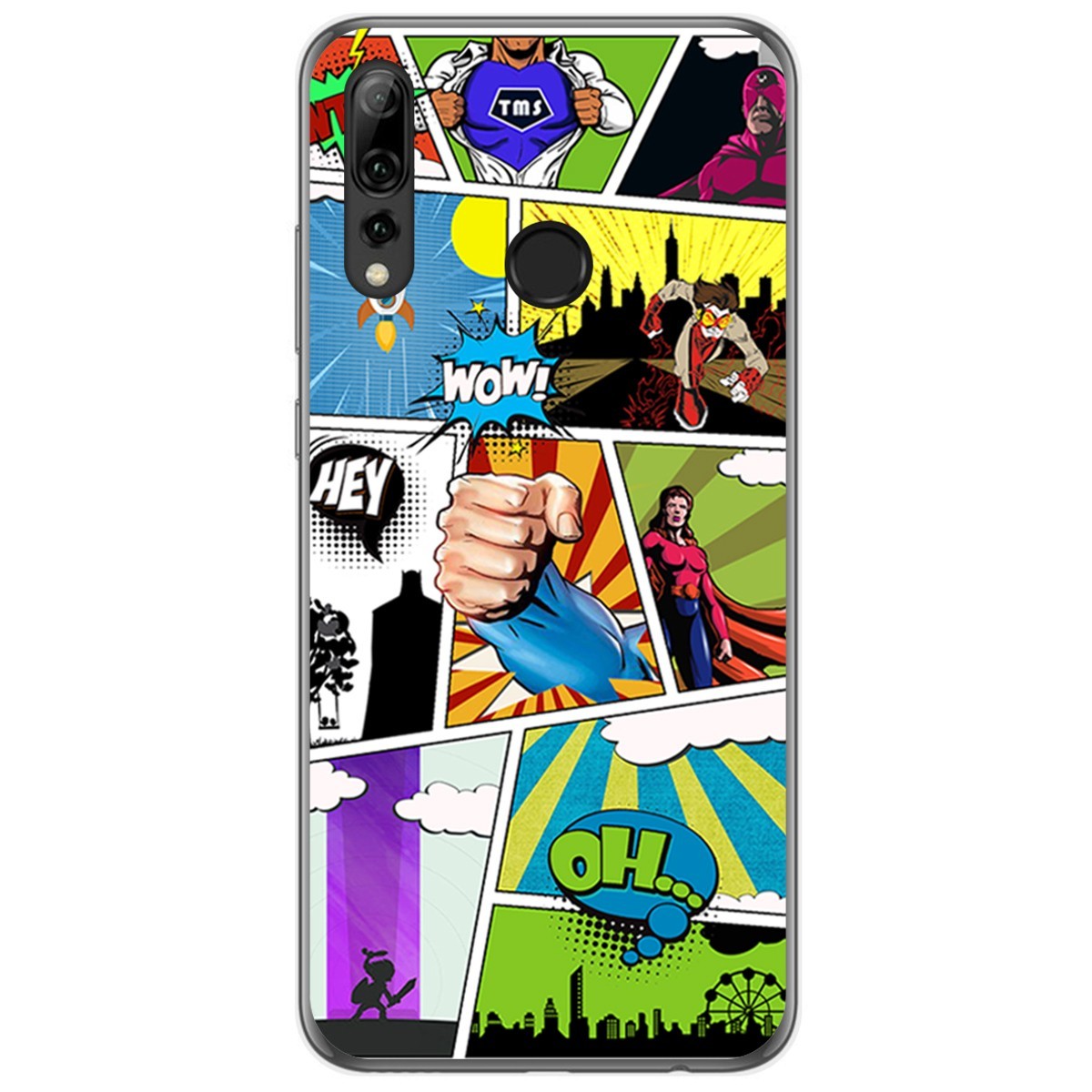 Funda Gel Tpu para Huawei P Smart Plus 2019 diseño Comic Dibujos