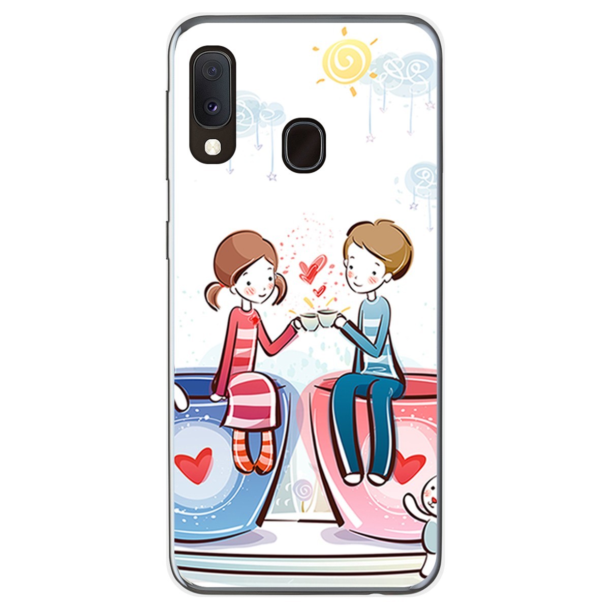 Funda Gel Tpu para Samsung Galaxy A20e 5.8 diseño Café Dibujos