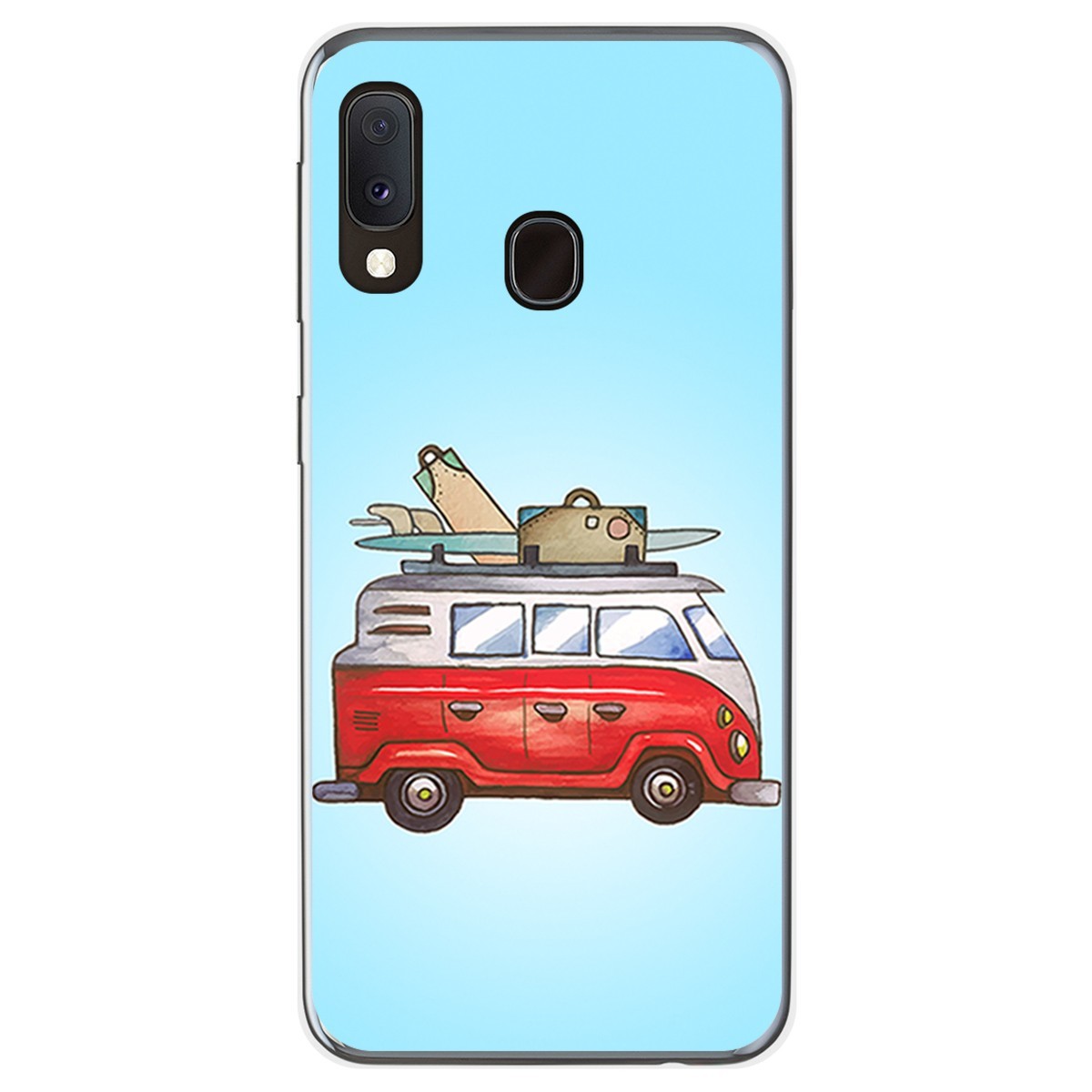 Funda Gel Tpu para Samsung Galaxy A20e 5.8 diseño Furgoneta Dibujos