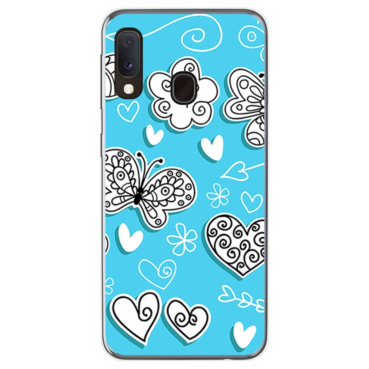 Funda Gel Tpu para Samsung Galaxy A20e 5.8 diseño Mariposas Dibujos