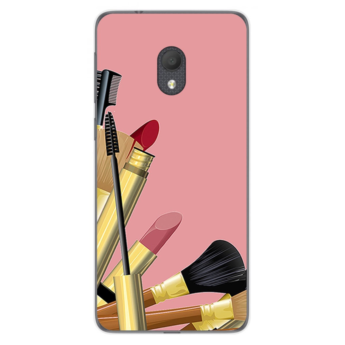 Funda Gel Tpu para Alcatel 1C 2019 diseño Brochas Dibujos