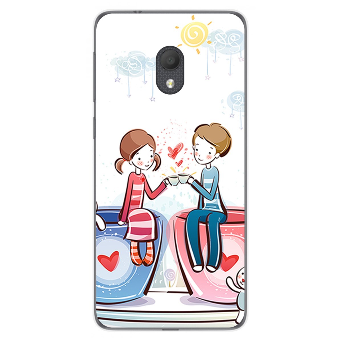 Funda Gel Tpu para Alcatel 1C 2019 diseño Café Dibujos
