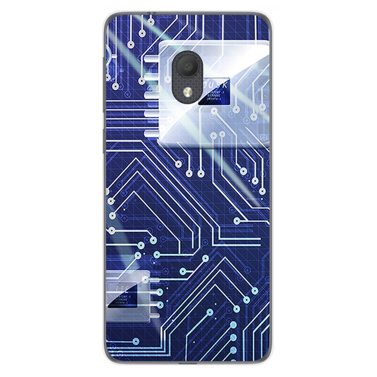 Funda Gel Tpu para Alcatel 1C 2019 diseño Circuito Dibujos