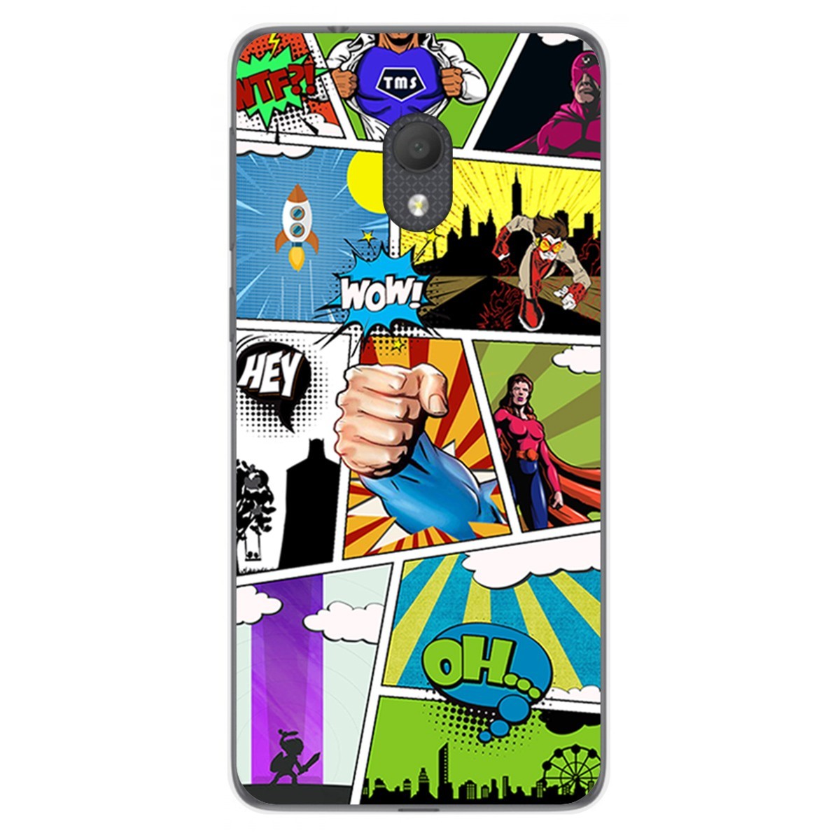 Funda Gel Tpu para Alcatel 1C 2019 diseño Comic Dibujos