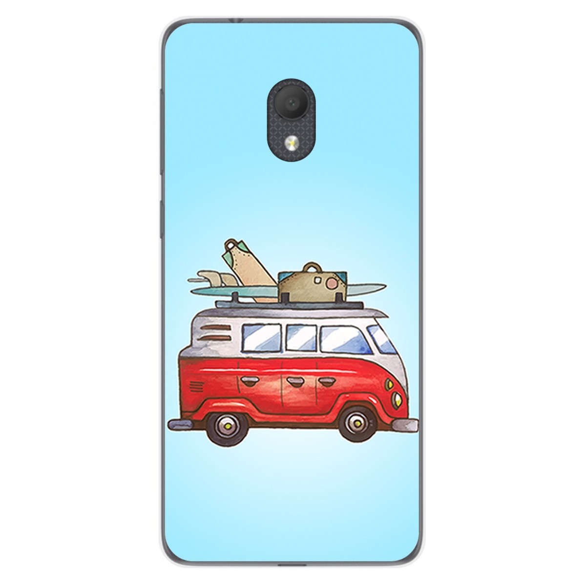 Funda Gel Tpu para Alcatel 1C 2019 diseño Furgoneta Dibujos