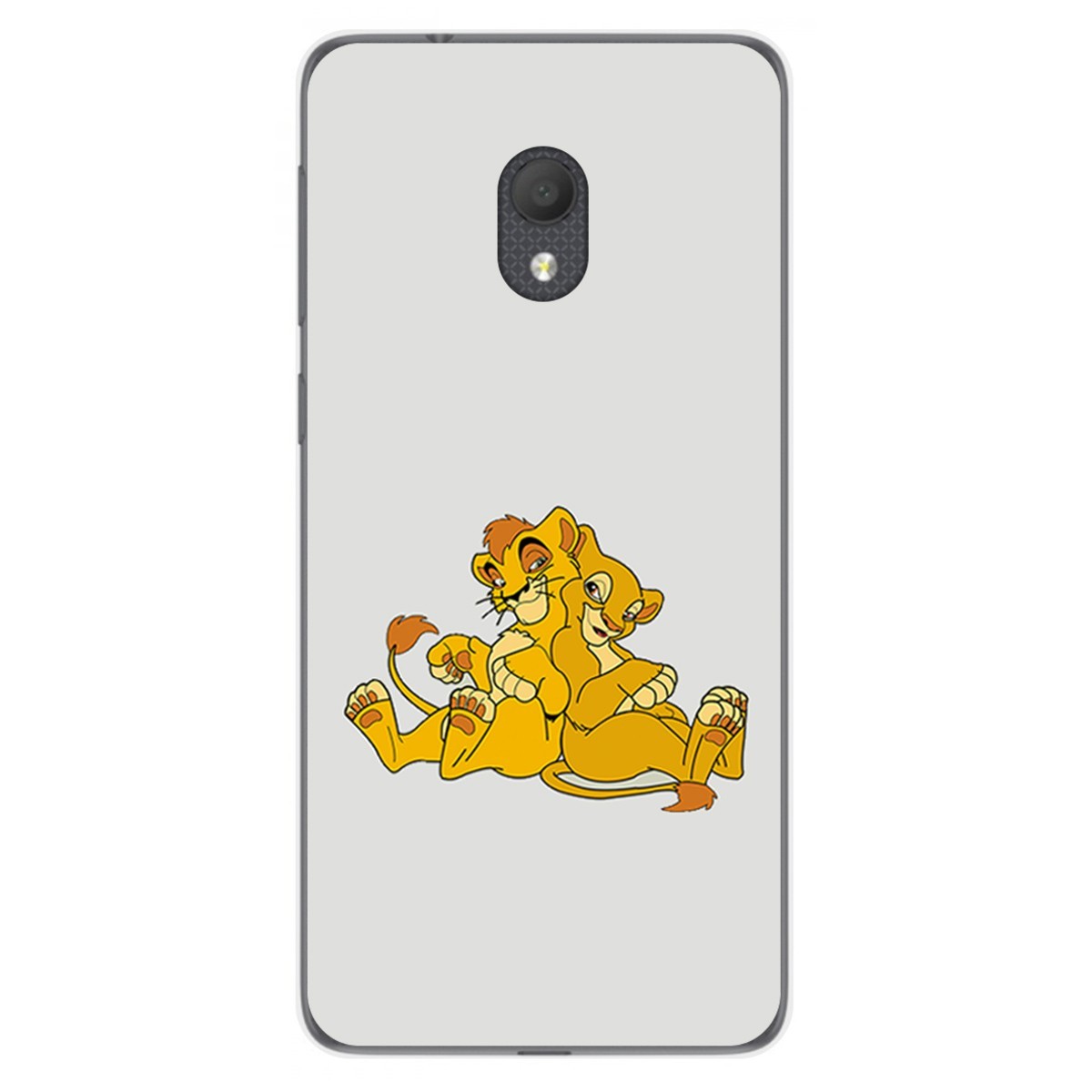 Funda Gel Tpu para Alcatel 1C 2019 diseño Leones Dibujos