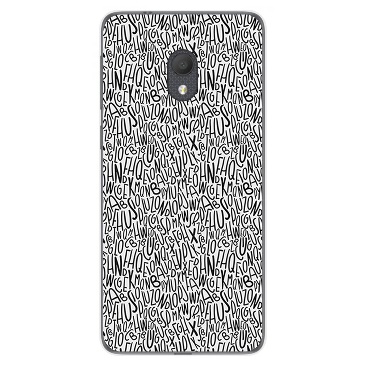Funda Gel Tpu para Alcatel 1C 2019 diseño Letras Dibujos