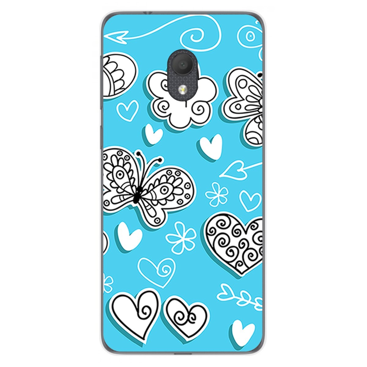 Funda Gel Tpu para Alcatel 1C 2019 diseño Mariposas Dibujos