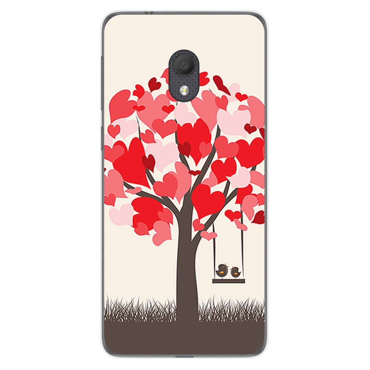Funda Gel Tpu para Alcatel 1C 2019 diseño Pajaritos Dibujos