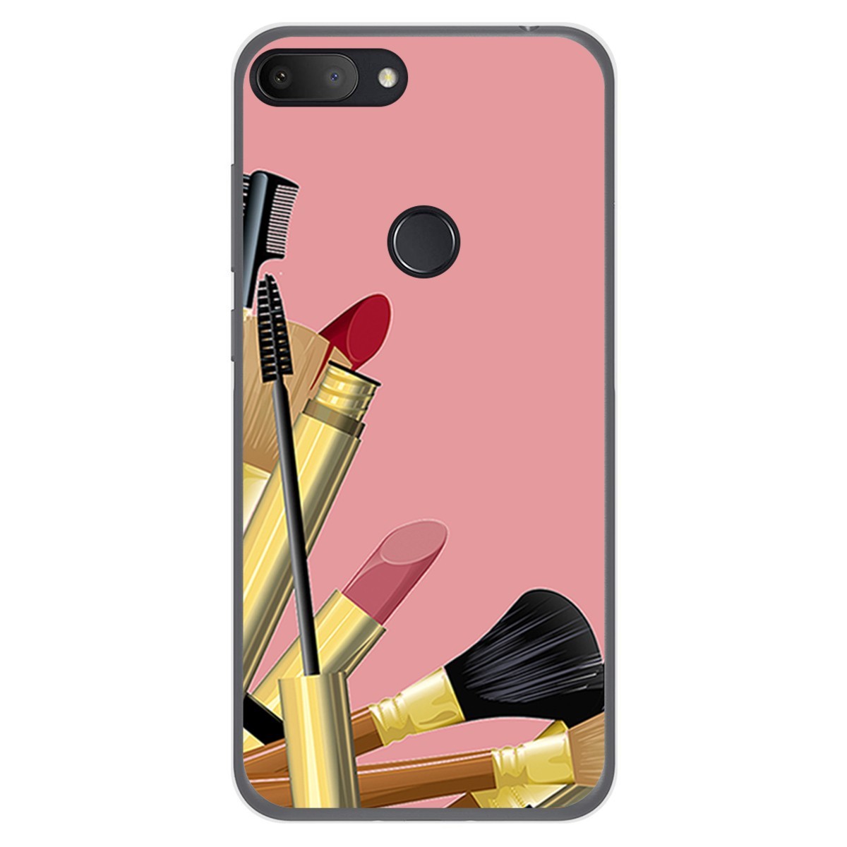 Funda Gel Tpu para Alcatel 1S 2019 diseño Brochas Dibujos