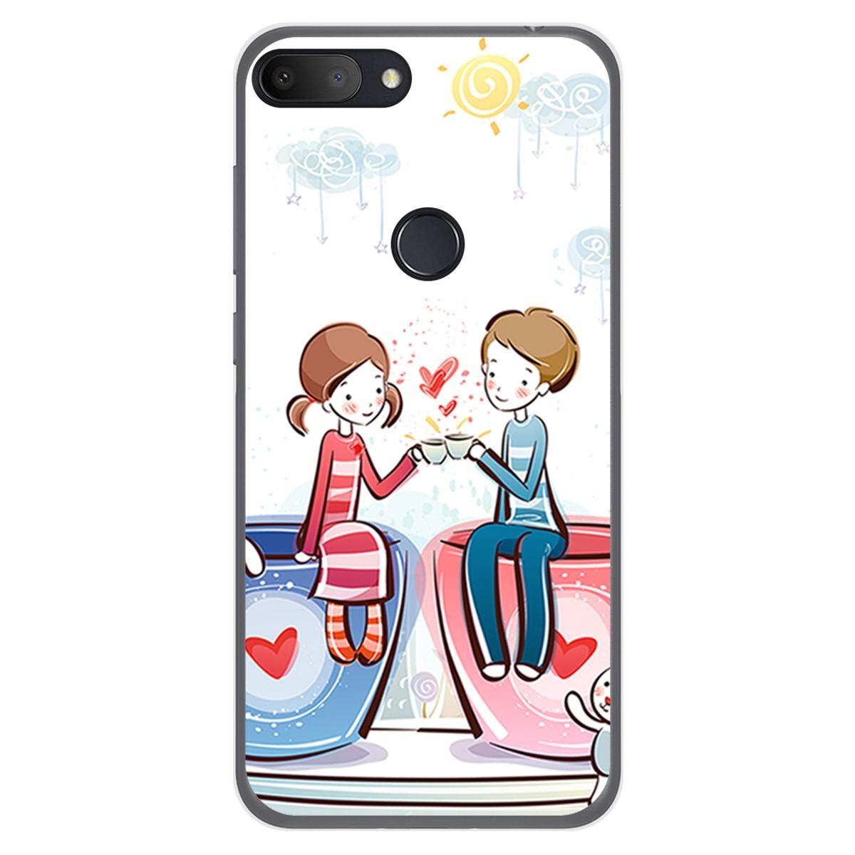 Funda Gel Tpu para Alcatel 1S 2019 diseño Café Dibujos