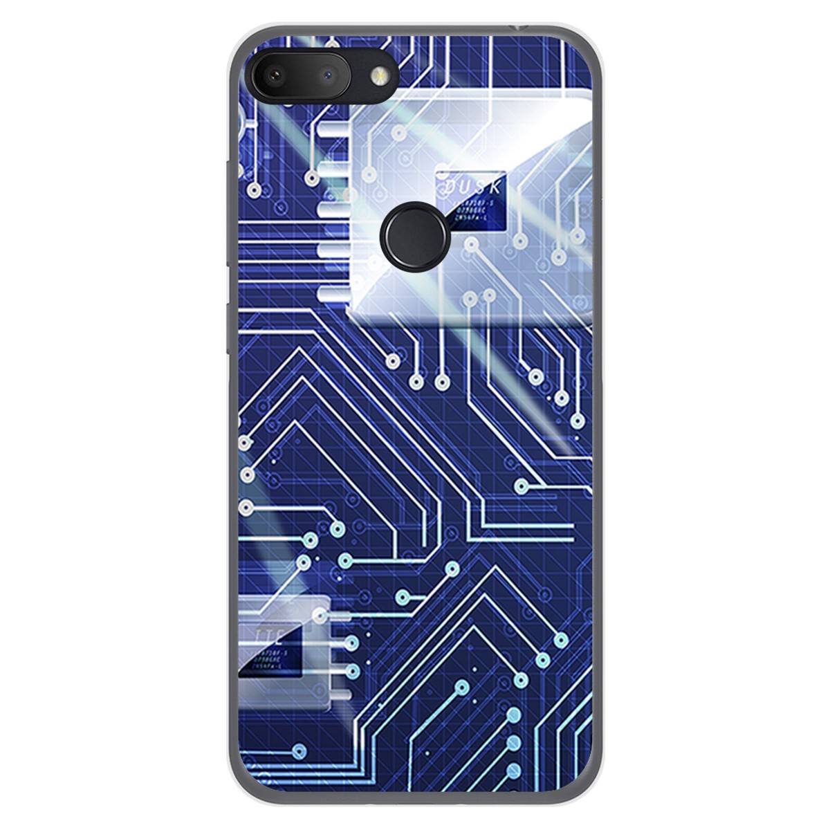 Funda Gel Tpu para Alcatel 1S 2019 diseño Circuito Dibujos