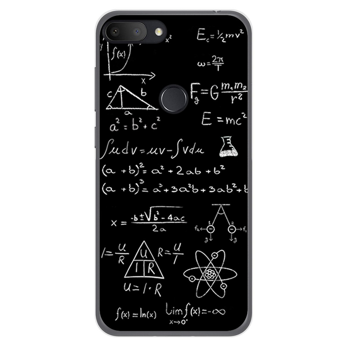 Funda Gel Tpu para Alcatel 1S 2019 diseño Formulas Dibujos