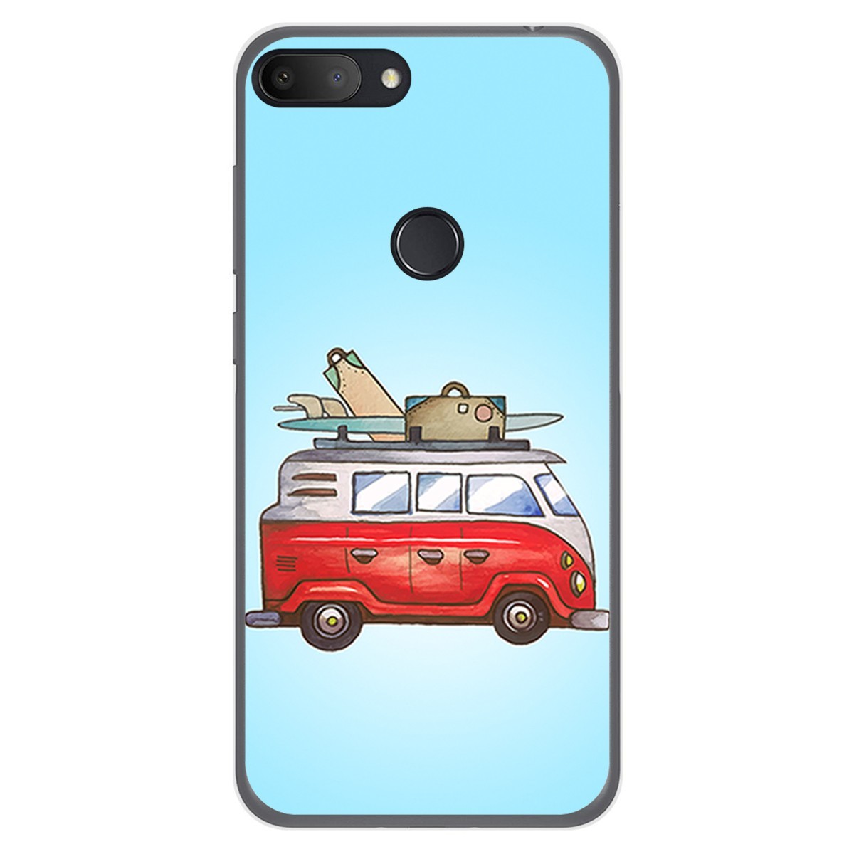 Funda Gel Tpu para Alcatel 1S 2019 diseño Furgoneta Dibujos