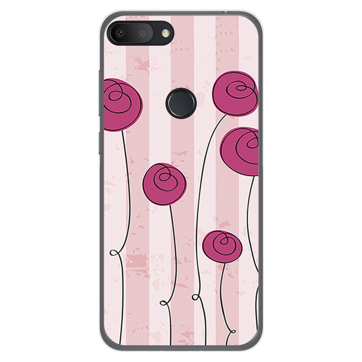 Funda Gel Tpu para Alcatel 1S 2019 diseño Flores Vintage Dibujos