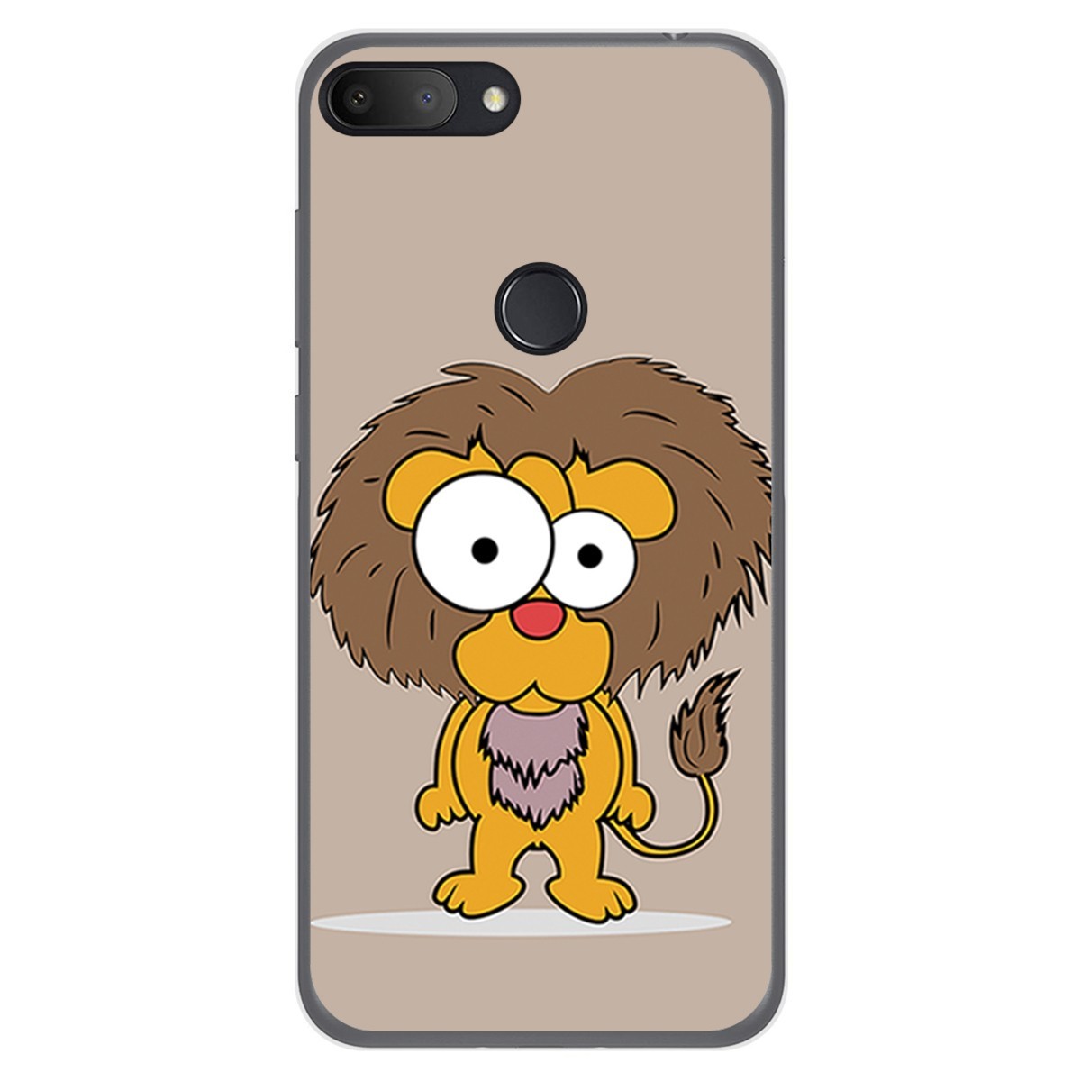 Funda Gel Tpu para Alcatel 1S 2019 diseño Leon Dibujos