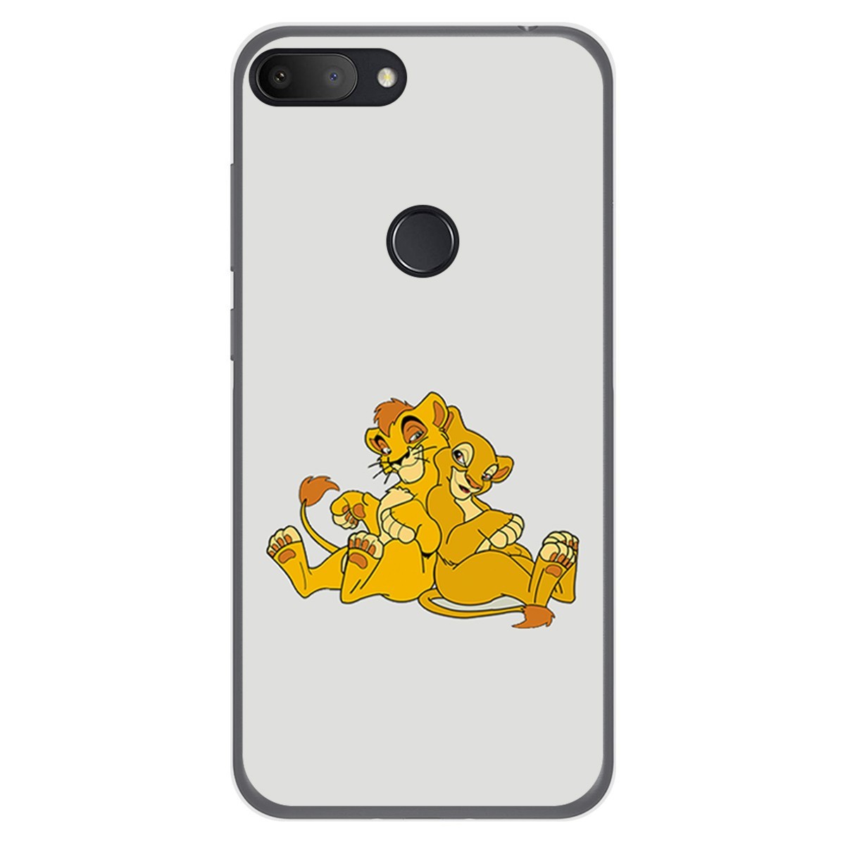 Funda Gel Tpu para Alcatel 1S 2019 diseño Leones Dibujos