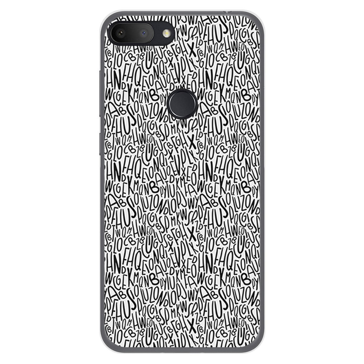 Funda Gel Tpu para Alcatel 1S 2019 diseño Letras Dibujos