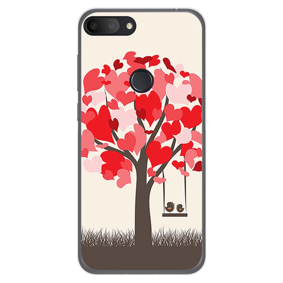 Funda Gel Tpu para Alcatel 1S 2019 diseño Pajaritos Dibujos