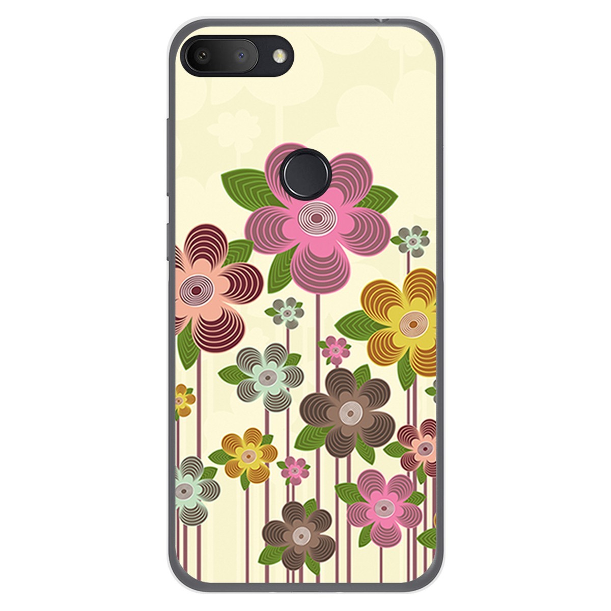 Funda Gel Tpu para Alcatel 1S 2019 diseño Primavera En Flor Dibujos