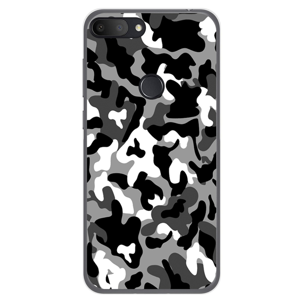 Funda Gel Tpu para Alcatel 1S 2019 diseño Snow Camuflaje Dibujos