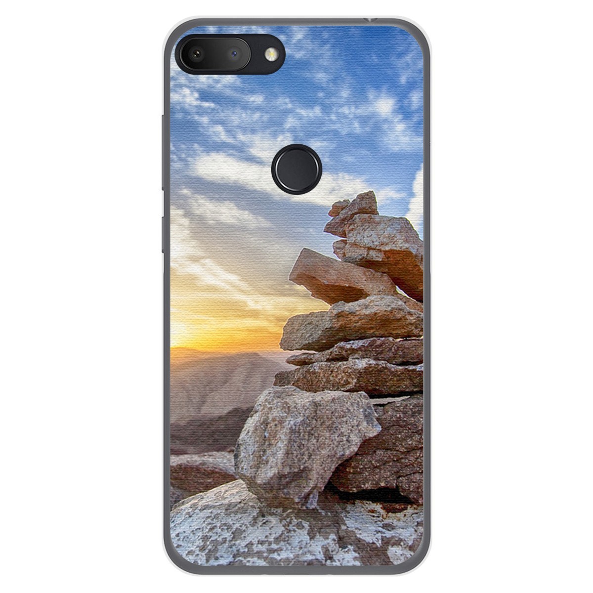 Funda Gel Tpu para Alcatel 1S 2019 diseño Sunset Dibujos